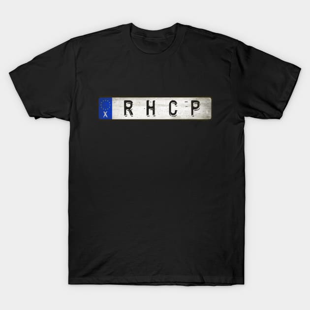 RHCP Car license plates T-Shirt by Girladies Artshop